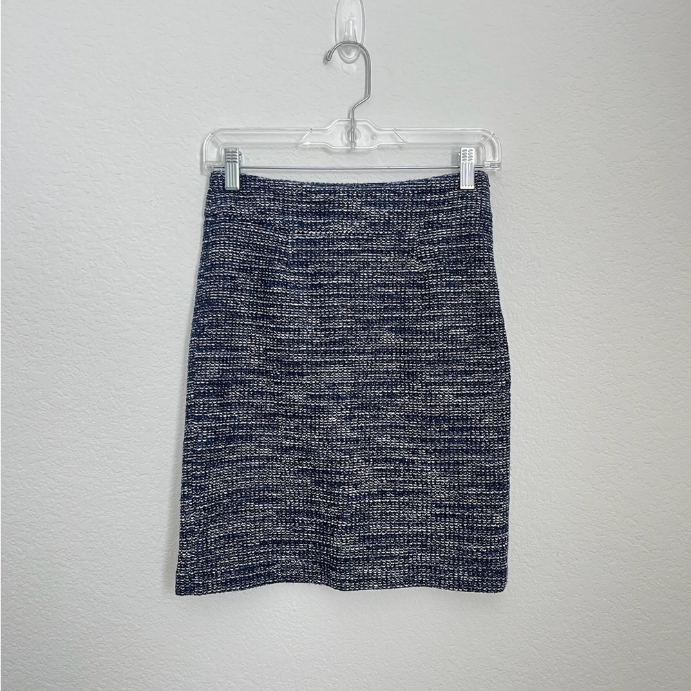 Banana Republic navy blue tweed pencil skirt 00P